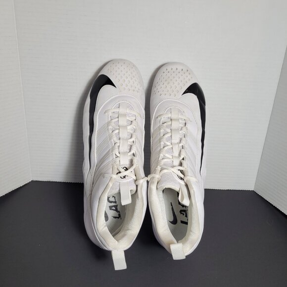 Nike Alpha Huarache 6 Varsity Lacrosse Cleats Men's Size 13 White Shoes - Picture 8 of 10